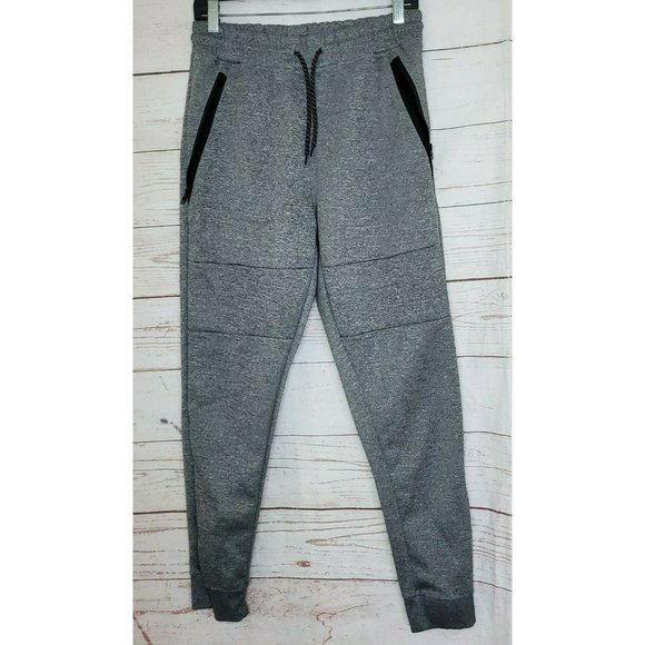 Southpole Embroidered Medium Gray Black Zipper Pockets Joggers - Picture 7 of 7